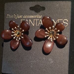 Brown Flower Earrings